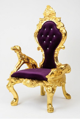 Throne Armchair Chairs Royal Upholstered Chesterfield Velvet 1-Seater Antique Style