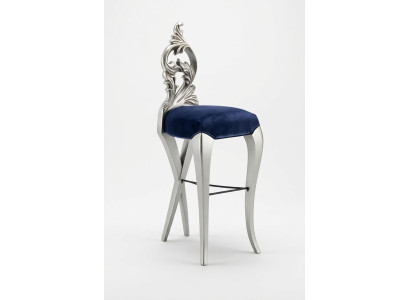 Bar stool chair royal upholstery Chesterfield velvet 1-seater antique style chair