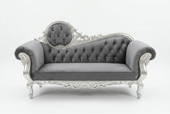 Throne armchair royal upholstery Chesterfield velvet 2-seater antique style chairs