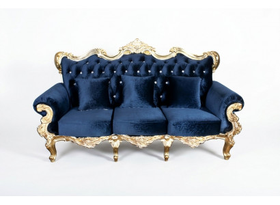 Throne Sofa Royal Upholstery Chesterfield Velvet 3-Seater Antique Style Sofas New