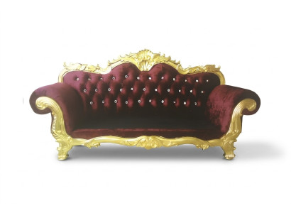 Throne Sofa Royal Chesterfield Upholstery Velvet 3-Seater Antique Style Sofas New