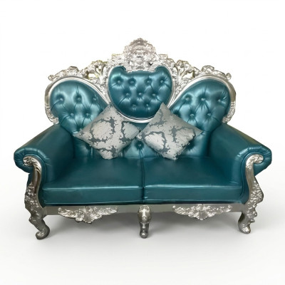 Throne Sofa Royal Upholstery Chesterfield Velvet Two-Seater Antique Style Sofas New