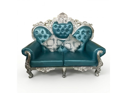 Throne Sofa Royal Upholstery Chesterfield Velvet Two-Seater Antique Style Sofas New