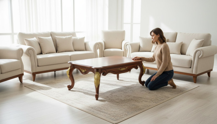Baroque Rococo Extra Class Coffee Table Wood Table Side Sofa Couch