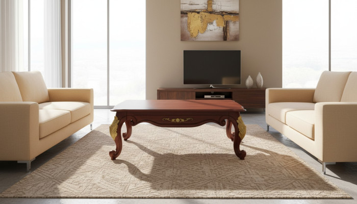 Baroque Rococo Extra Class Coffee Table Wood Table Side Sofa Couch