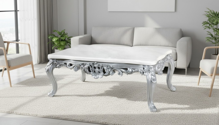 Baroque Rococo coffee table wood table side sofa couch tables marble