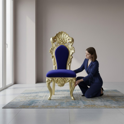 Chair Throne Armchair Dining Room Designer Wood Antique Style Baroque Rococo Chairs