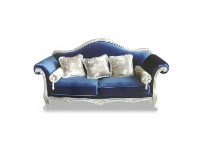 Two-seater throne sofa royal upholstery velvet 2-seater antique style Chesterfield