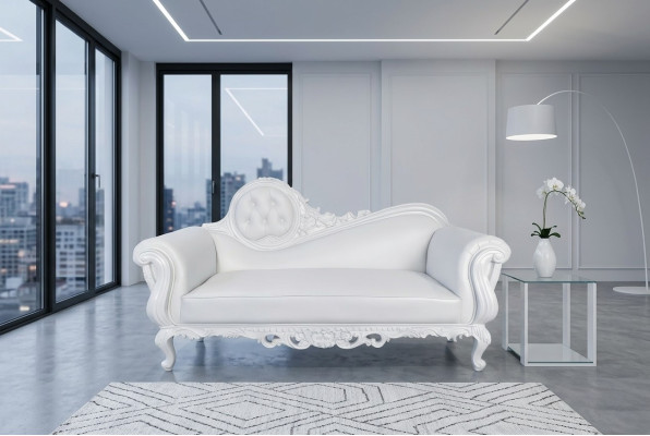 Lounger Throne Chaise Longue Royal Upholstered Chesterfield Velvet Antique Style Armchair