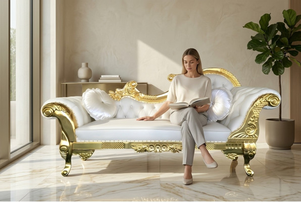 Noble Chesterfield recamier antique style chaise longue chaise longue sofa lounger new