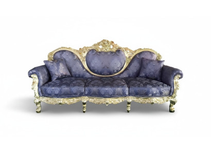 Throne Sofa Queen Upholstery Velvet 3-Seater Antique Style Armchair Lounge Chesterfield