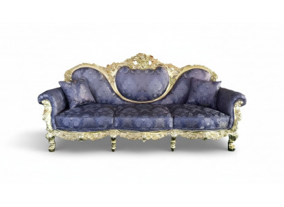 Throne Sofa Queen Upholstery Velvet 3-Seater Antique Style Armchair Lounge Chesterfield