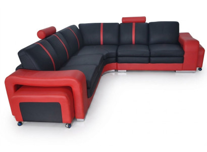 Corner sofa couch upholstery corner seat leather suite living landscape illuminated L shape