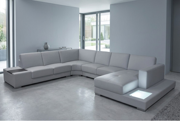 Leather sofa couch living landscape corner sofa set design modern sofa U-shape A1110