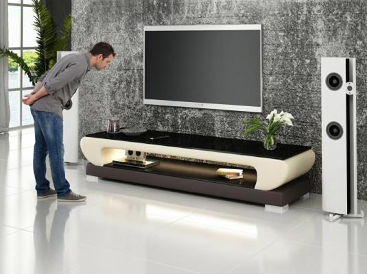 RTV TV Sideboard Leather Table Designer Glass Table TV Cabinet New Modern