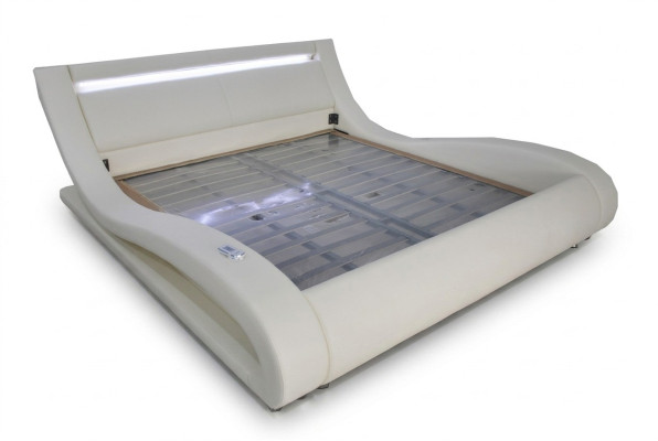 Luxury Leather Design Upholstered Double Beds Modern Illuminated King Bed