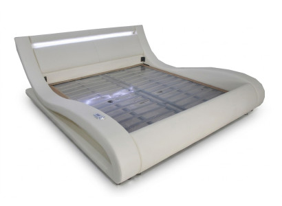Luxury Leather Design Upholstered Double Beds Modern Illuminated King Bed
