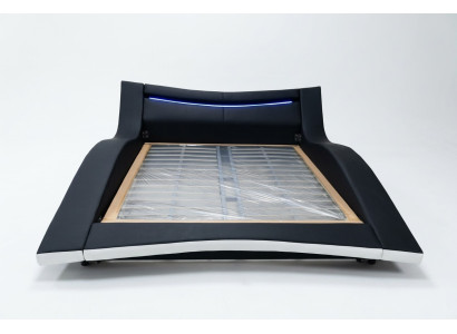 Luxury design leather double hotel bed padded couple modern bed frame new