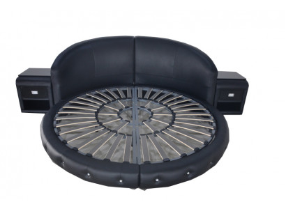 Round luxury leather design upholstered beds double modern round bed