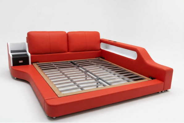 Double luxury design leather bed cushion beds modern hotel multifunction