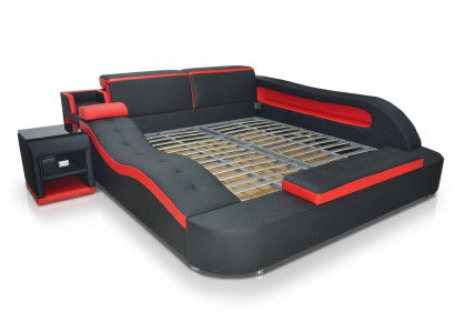 Double Luxury Design Leather Bed Upholstered Beds Modern Hotel Multifunction
