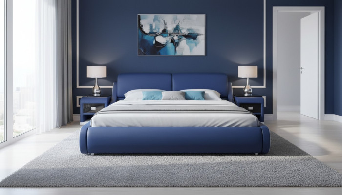 Double luxury design leather bed upholstery hotel beds modern multifunction