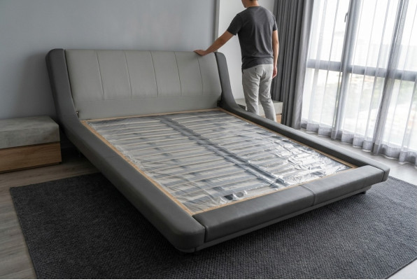 Double luxury design leather bed upholstered beds modern hotel multifunction
