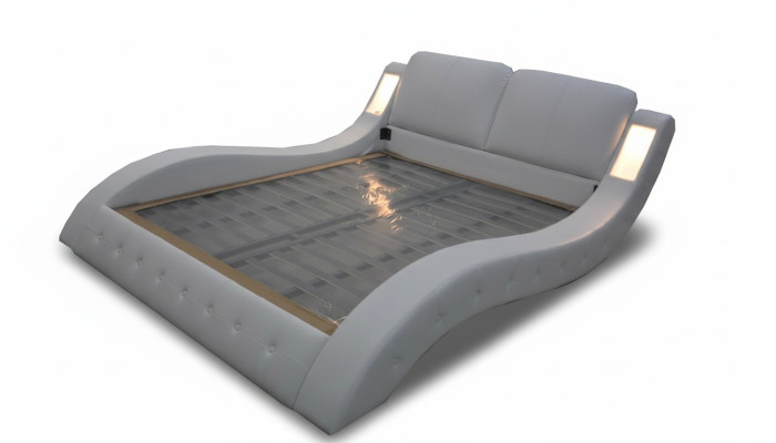 Design luxury bed upholstery marriage hotel modern beds leather 140/160/180/200 LB8824