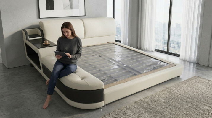 Design luxury bed upholstery marital modern leather hotel beds 140/160/180/200