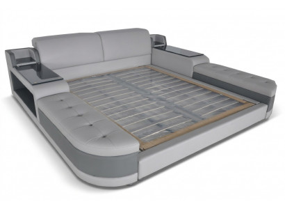 Design Luxury Bed Upholstery Matrimonial Hotel Modern Beds Leather 140/160/180/200 LB8820