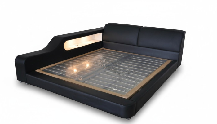 Design luxury bed upholstered leather matrimonial modern hotel beds 140/160/180/200