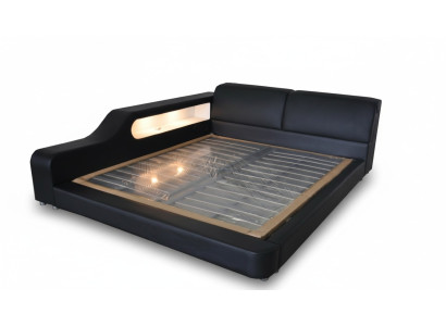 Design luxury bed upholstered leather matrimonial modern hotel beds 140/160/180/200