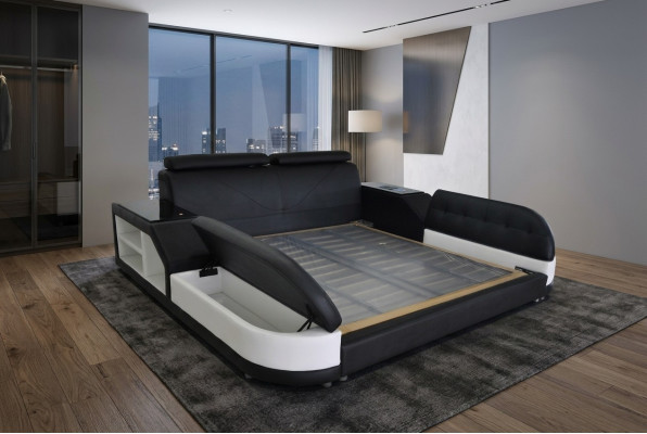 Design luxury bed leather upholstery marriage modern hotel beds 140/160/180/200