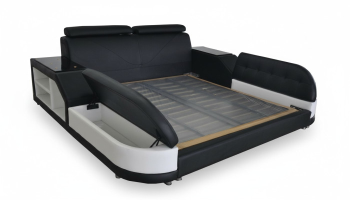 Design luxury bed leather upholstery marriage modern hotel beds 140/160/180/200