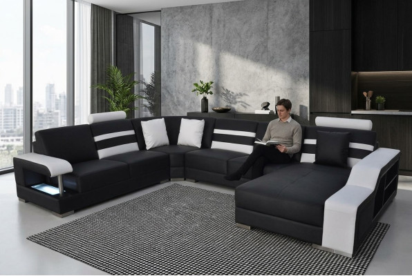 Corner sofa upholstery seat leather couch sofas suites U-shaped living landscape