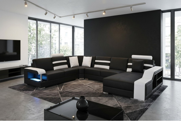 Corner sofa upholstery seat leather couch sofas suites U-shaped living landscape