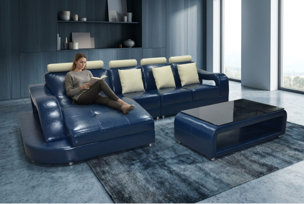 Leather sofa couch living landscape corner suite design modern sofa L-shape