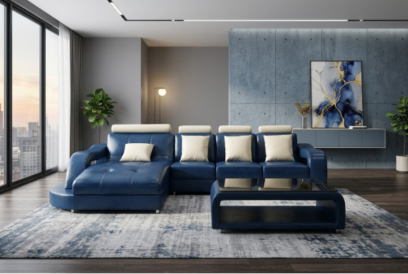 Leather sofa couch living landscape corner suite design modern sofa L-shape