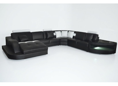 Leather Sofas Living Landscape Corner Suite Design Modern Sofa U-Shape + Table