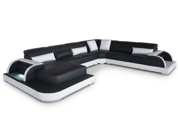 Leather Sofa Couch Lounge Corner Set Design Modern Sofas U-Shape Couches