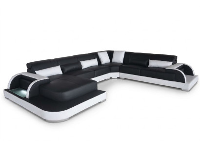 Leather Sofa Couch Lounge Corner Set Design Modern Sofas U-Shape Couches