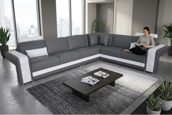Leather sofa couch living landscape corner suite design modern decor sofa L-shape