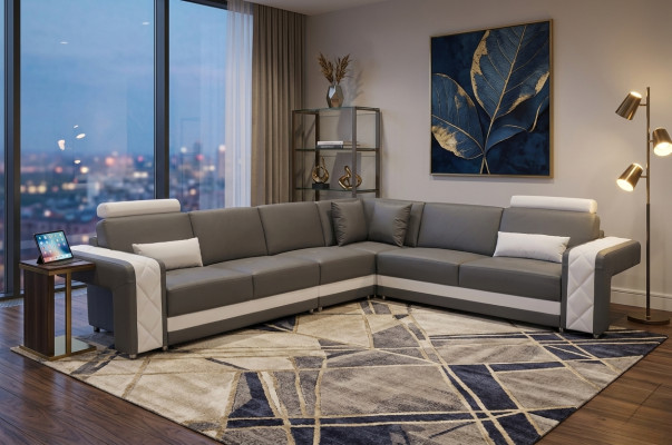 Leather sofa couch living landscape corner suite design modern decor sofa L-shape
