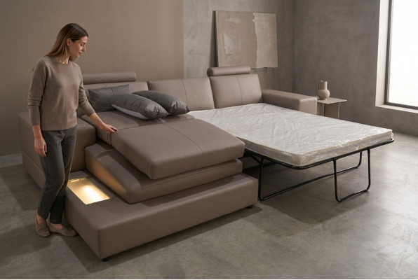 Leather couch living landscape corner suite design modern sofa L-shape