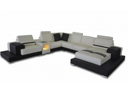 Leather sofa couch sectional corner set design decorative modern sofa
