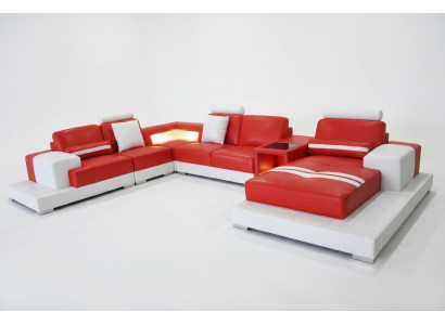 Leather sofa couch living landscape corner set decorative design modern sofa