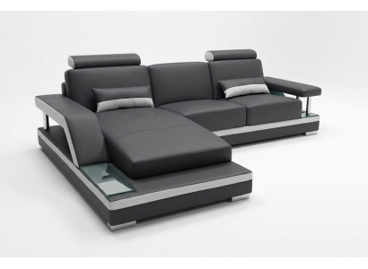 Leather sofa living landscape corner suite design modern sofa L-shape