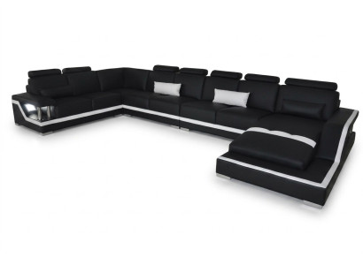 Leather sofa living area corner suite design modern sofa U-shape