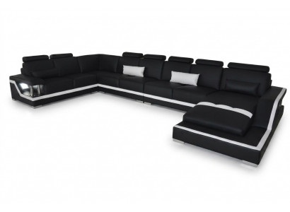 Leather sofa living area corner suite design modern sofa U-shape