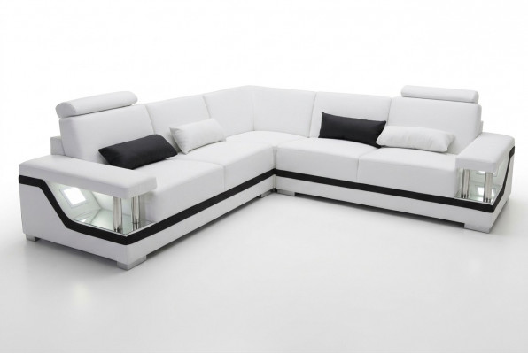 Leather sofa couch living landscape corner set design modern corner sofa L-shape L6002